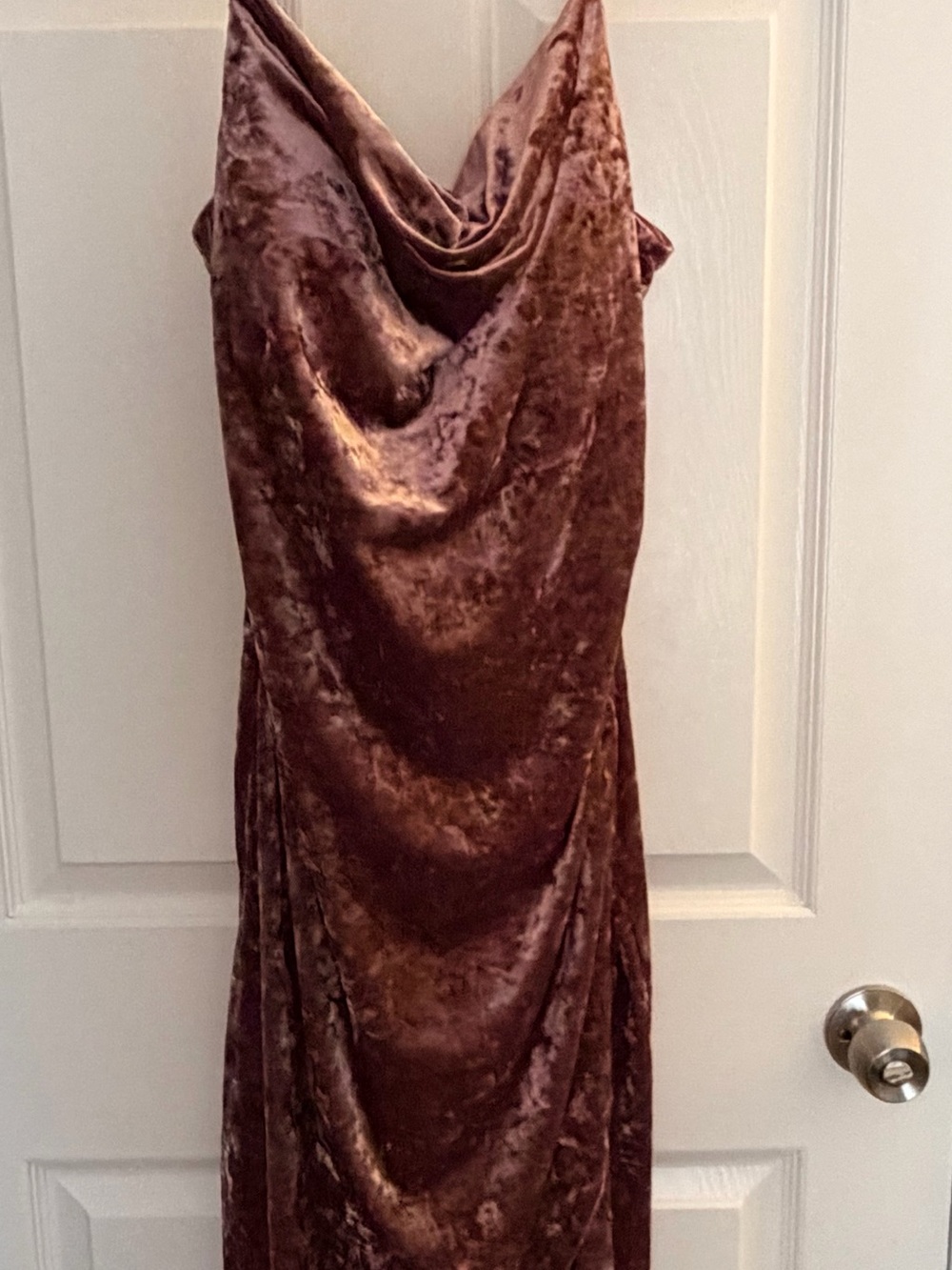 Guess Velvet Slip Dress in Mauve Pink